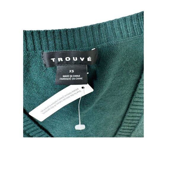 Trouvé Womens XS V-Neck Sweater Teal Cashmere Blend - Picture 3 of 6